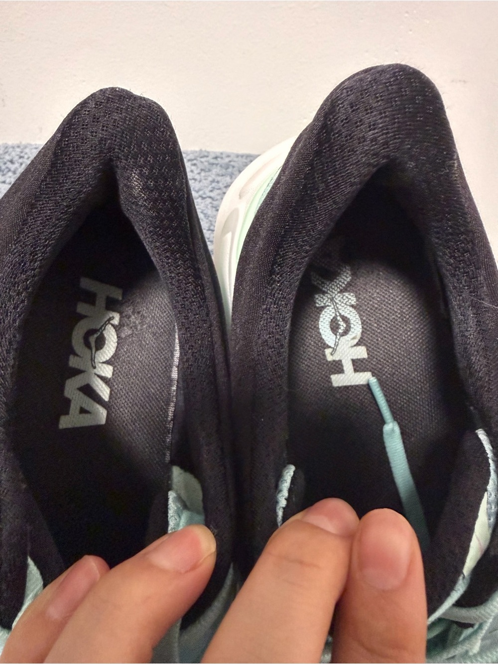 Hoka bondy 9 Women's Mint and Pink Cushioned Running Sneakers - Picture 6 of 8